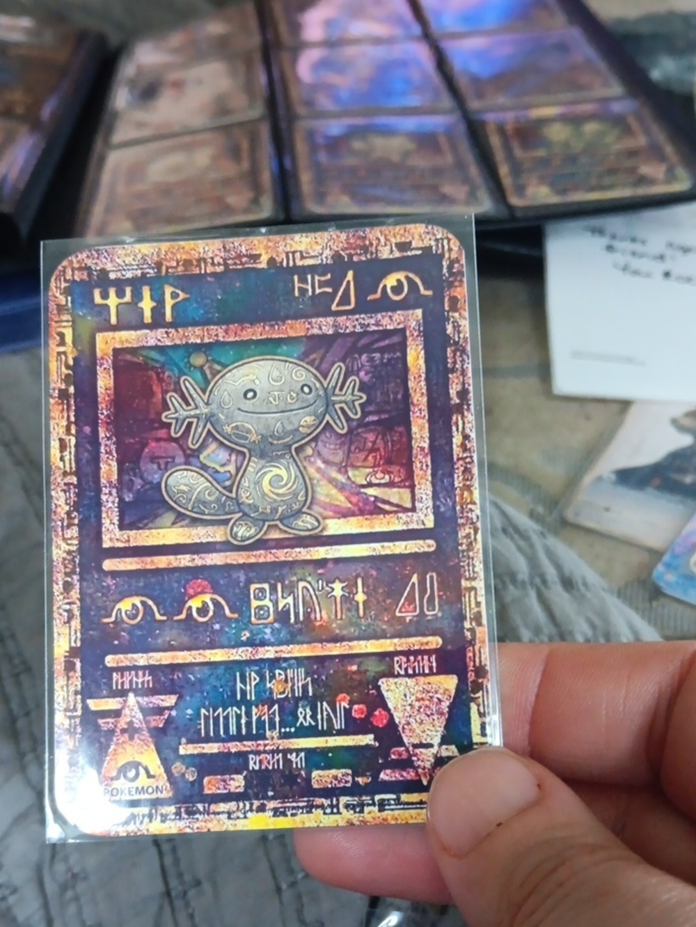 Pokemon Shining Gold and Blue Holographic Trading Card